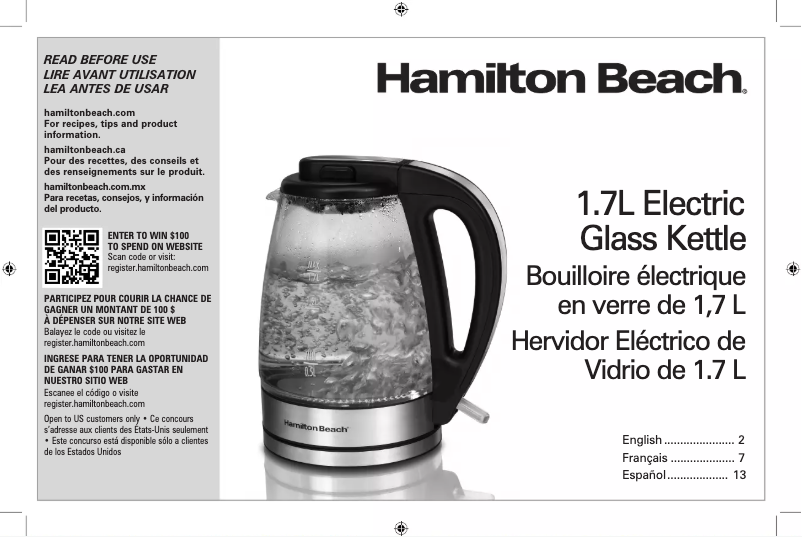 Page n°1 - Manuel utilisateur Hamilton Beach 41055