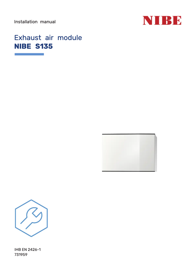 Page 1 de la notice Guide d'installation Nibe S135