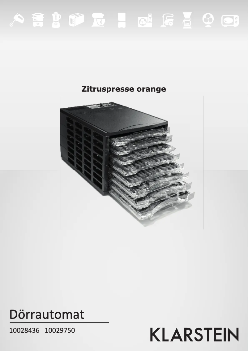 Page 1 de la notice Manuel utilisateur Klarstein Fruit Jerky 6 Basic