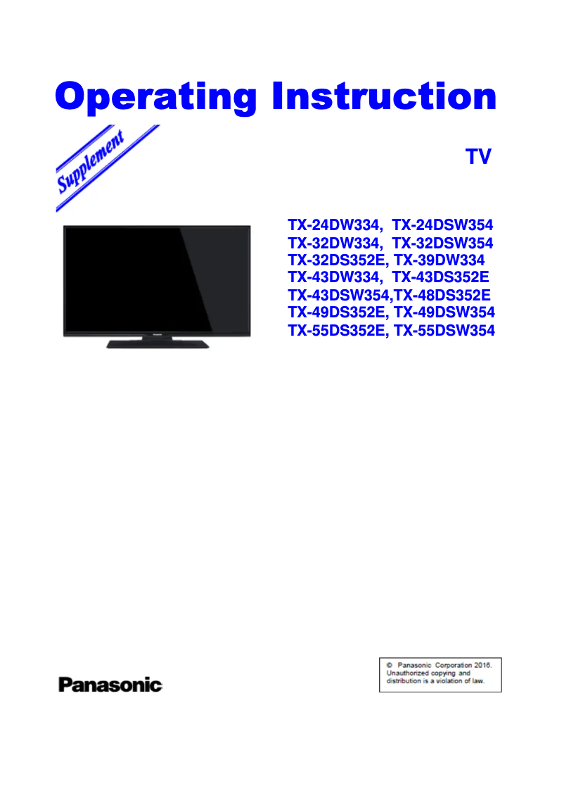 Page 1 de la notice Manuel utilisateur Panasonic Viera TX-55DS352E