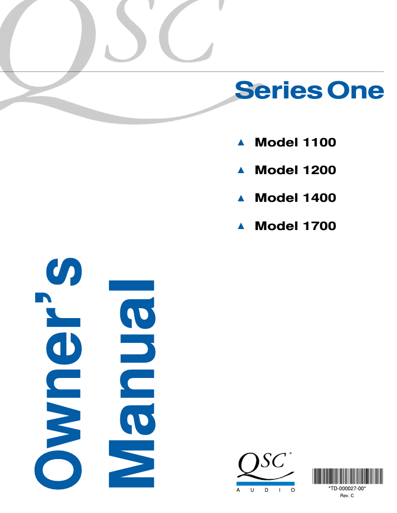 Page 1 de la notice Manuel utilisateur QSC 1700