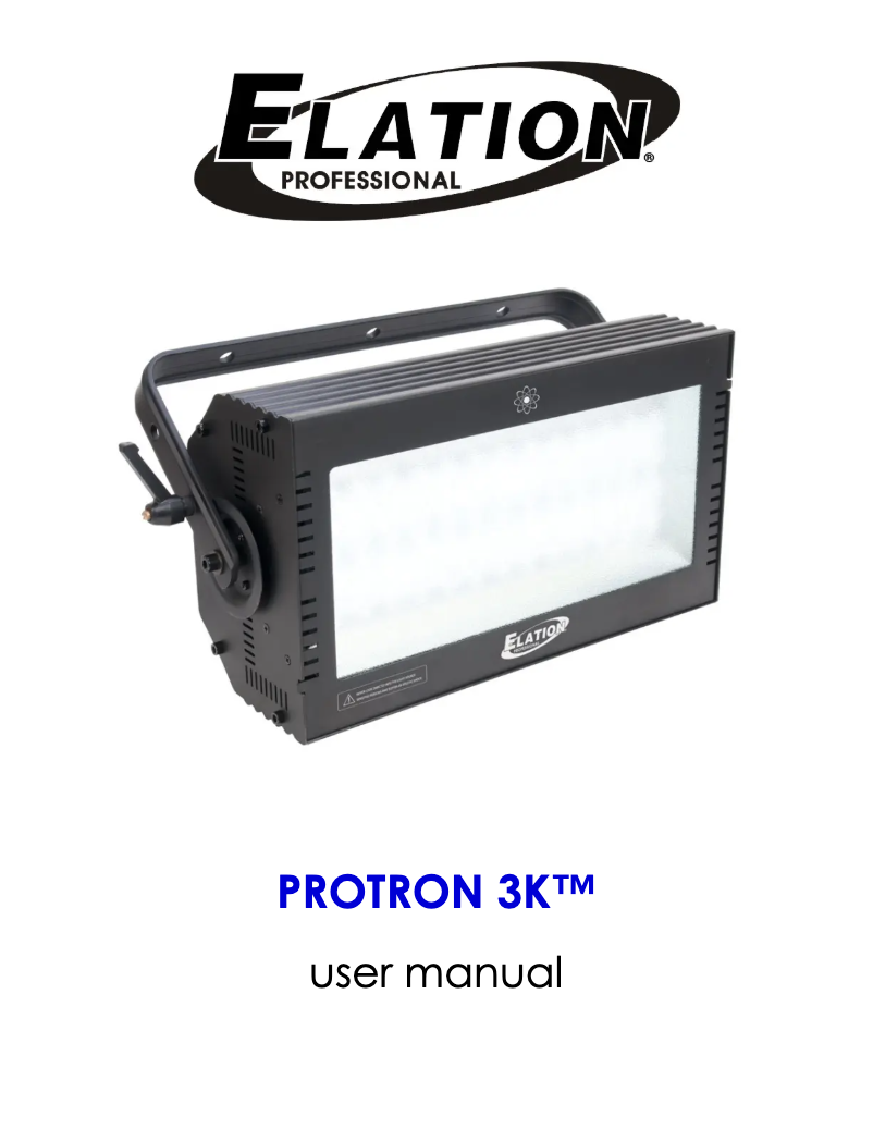 Page 1 de la notice Manuel utilisateur Elation Protron 3K