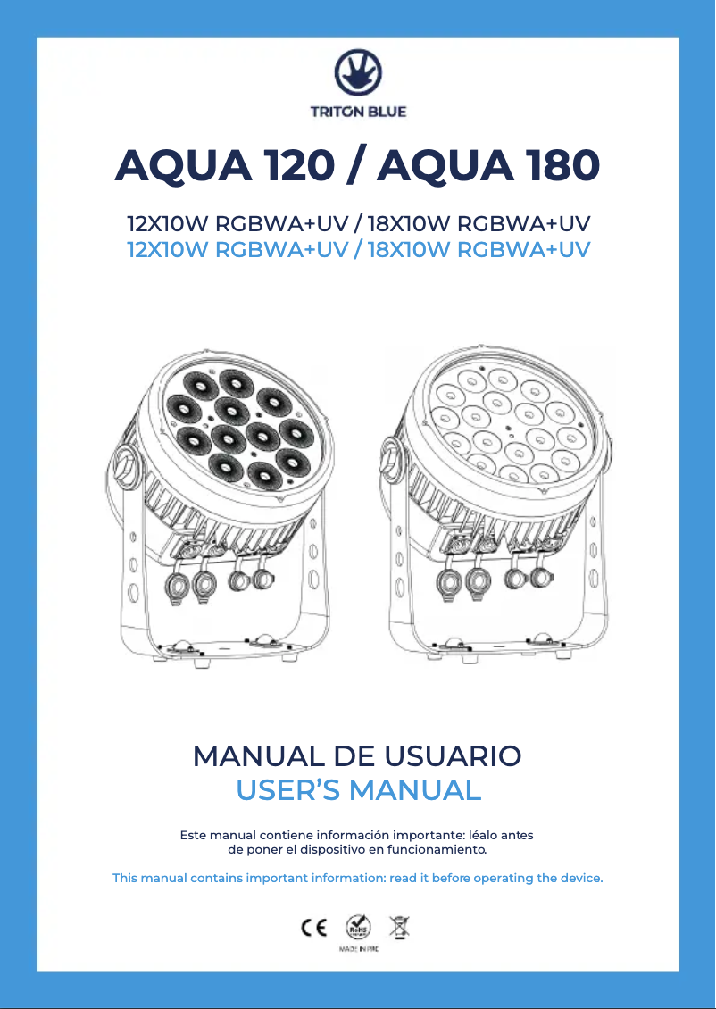 Image de la première page du manuel de l'appareil Aqua 120