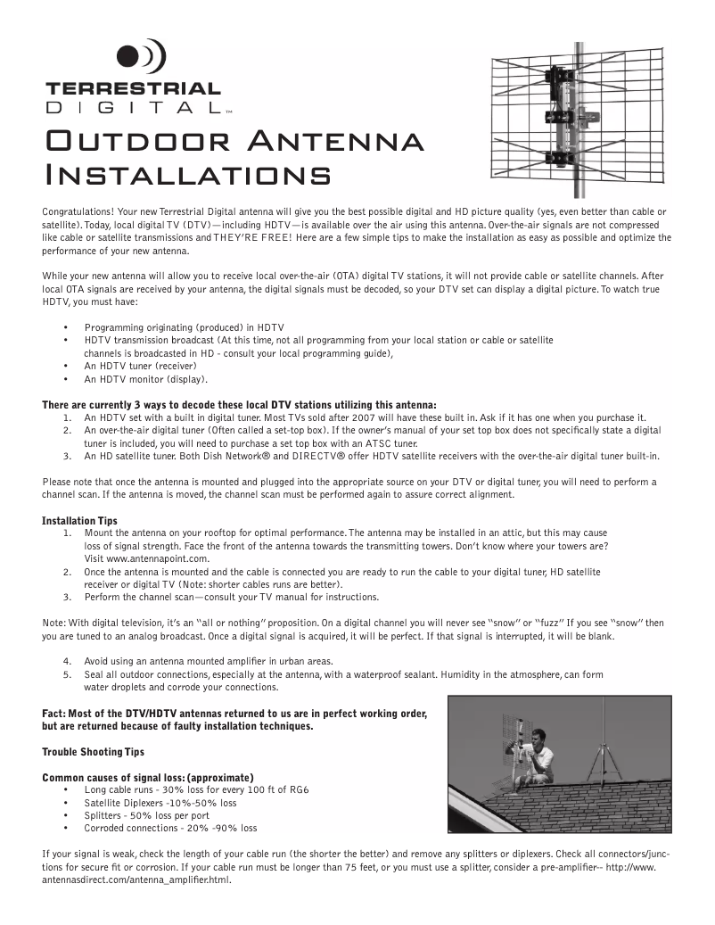 Page n°1 - Manuel utilisateur Antennas Direct C4