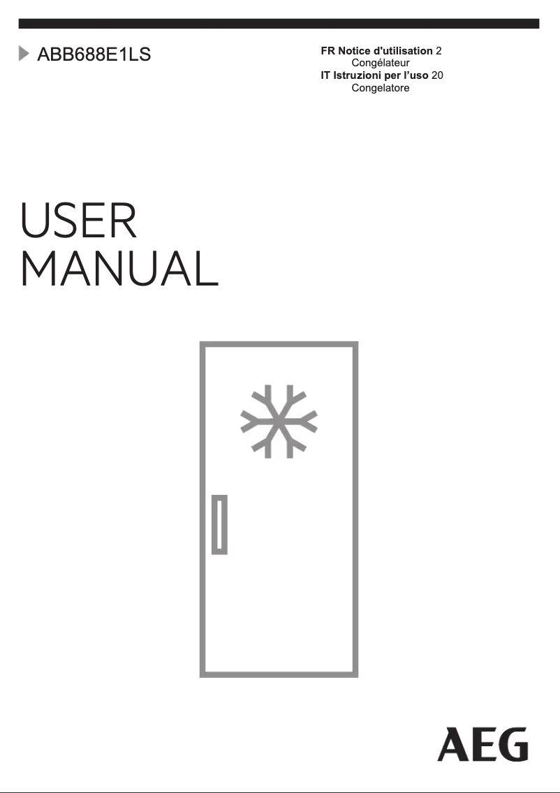 Page 1 de la notice Manuel utilisateur AEG ABB688E1LS