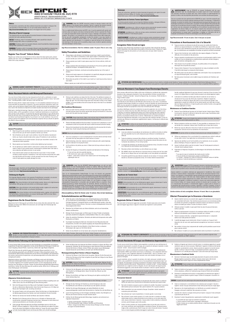 Page 1 de la notice Manuel utilisateur ECX ECX03017