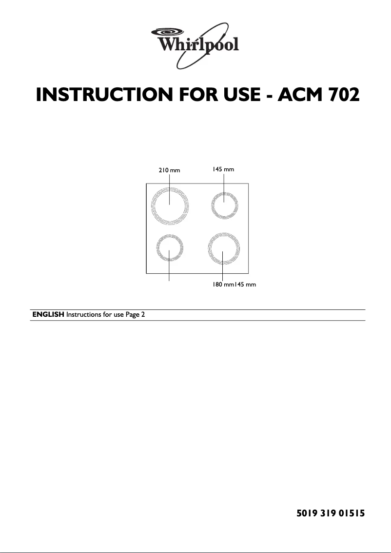Image de la première page du manuel de l'appareil ACM 702/NE