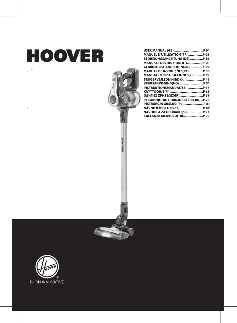 Page 1 de la notice Manuel utilisateur Hoover RA22ALG 011