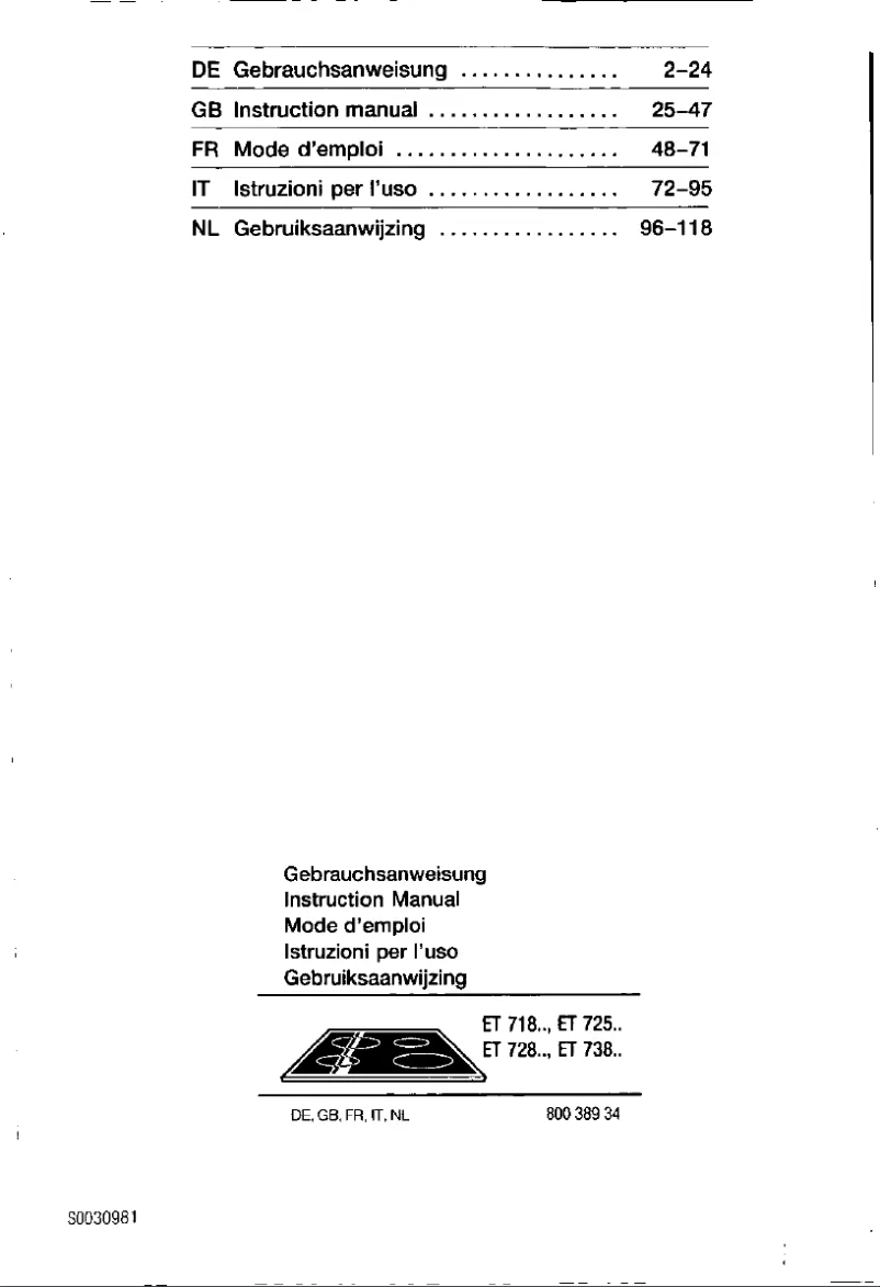 Image de la première page du manuel de l'appareil ET72850EU