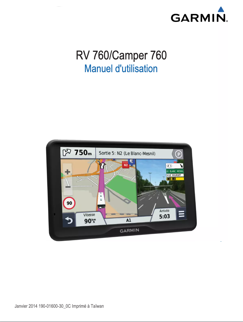 Page n°1 - Manuel utilisateur Garmin Camper 760LMT-D