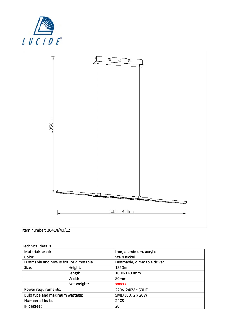 Image de la première page du manuel de l'appareil Extensi 36414/40/12