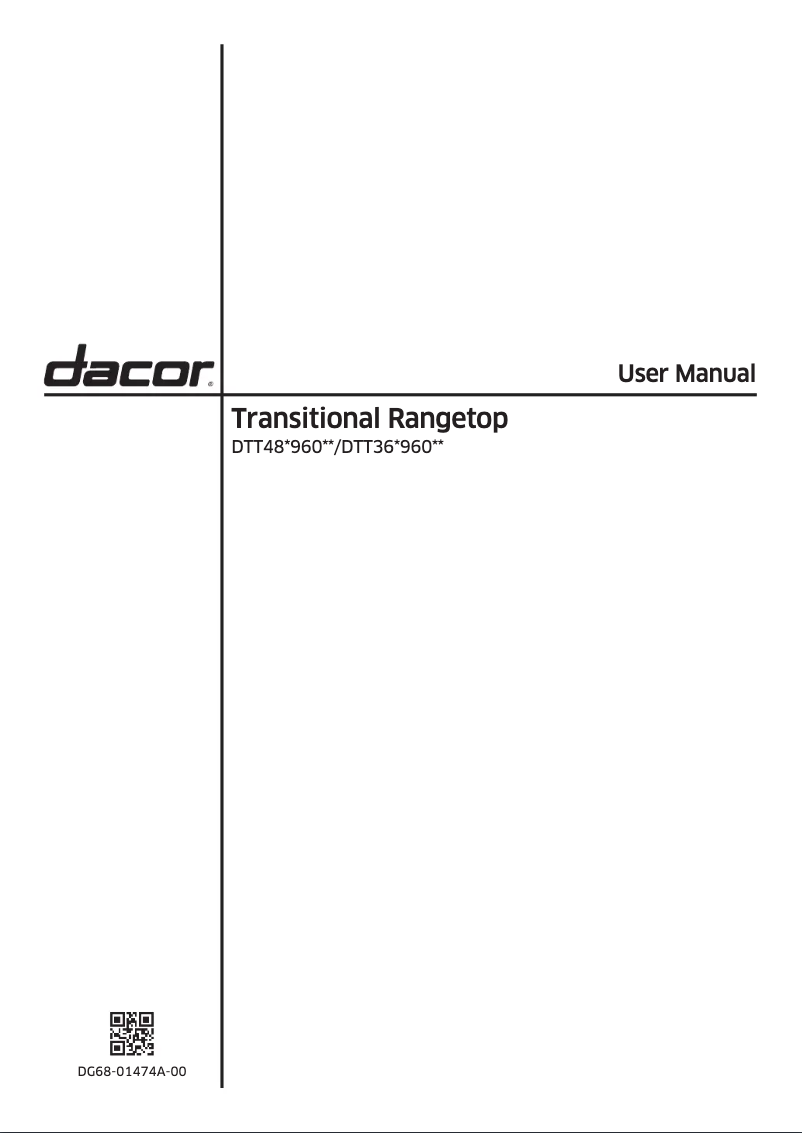 Page n°1 - Manuel utilisateur Dacor DTT36T960GM