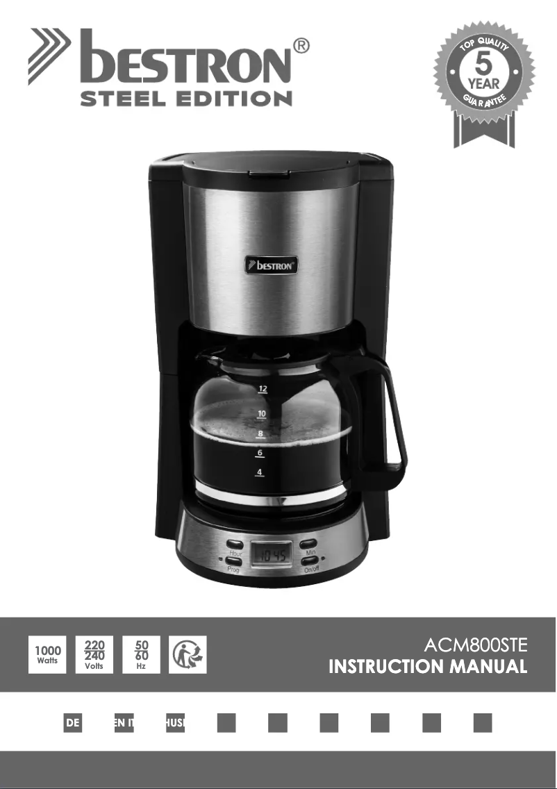 Image de la première page du manuel de l'appareil ACM800STE