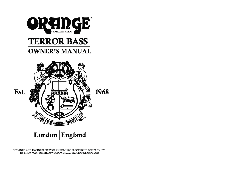 Page 1 de la notice Manuel utilisateur Orange Terror Bass