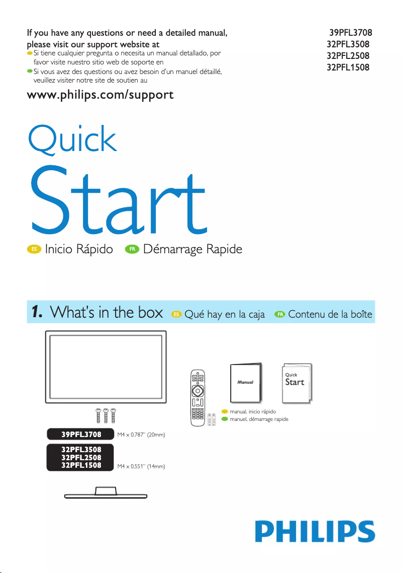 Page 1 de la notice Manuel utilisateur Philips 32PFL1508/F8