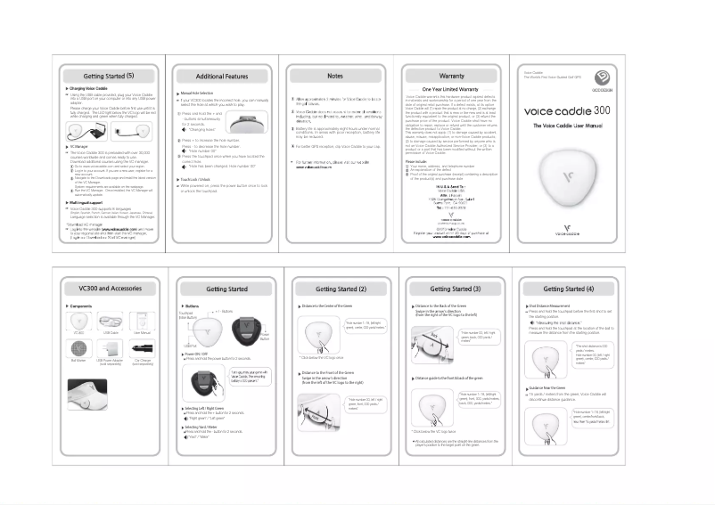 Página 1 del manual Manual de usuario Voice Caddie VC300