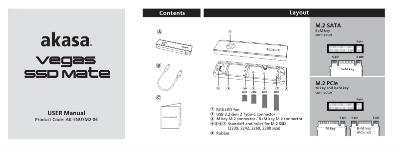 Image de la première page du manuel de l'appareil Vegas SSD Mate