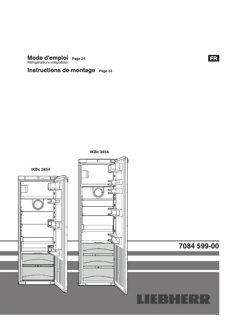 Page 1 de la notice Manuel utilisateur Liebherr IKBc 2854