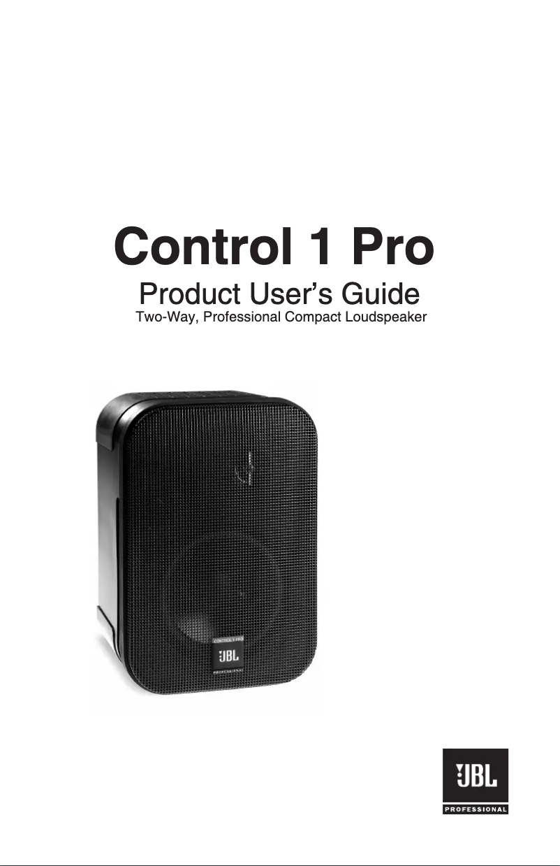 Page 1 de la notice Manuel utilisateur JBL Control 1 Pro