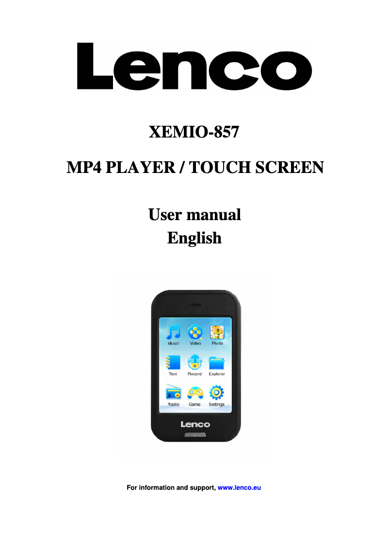 Image de la première page du manuel de l'appareil Xemio 857