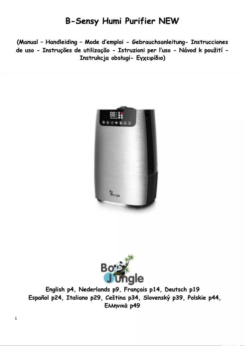 Page n°1 - Manuel utilisateur Bo Jungle B-Sensy Humi