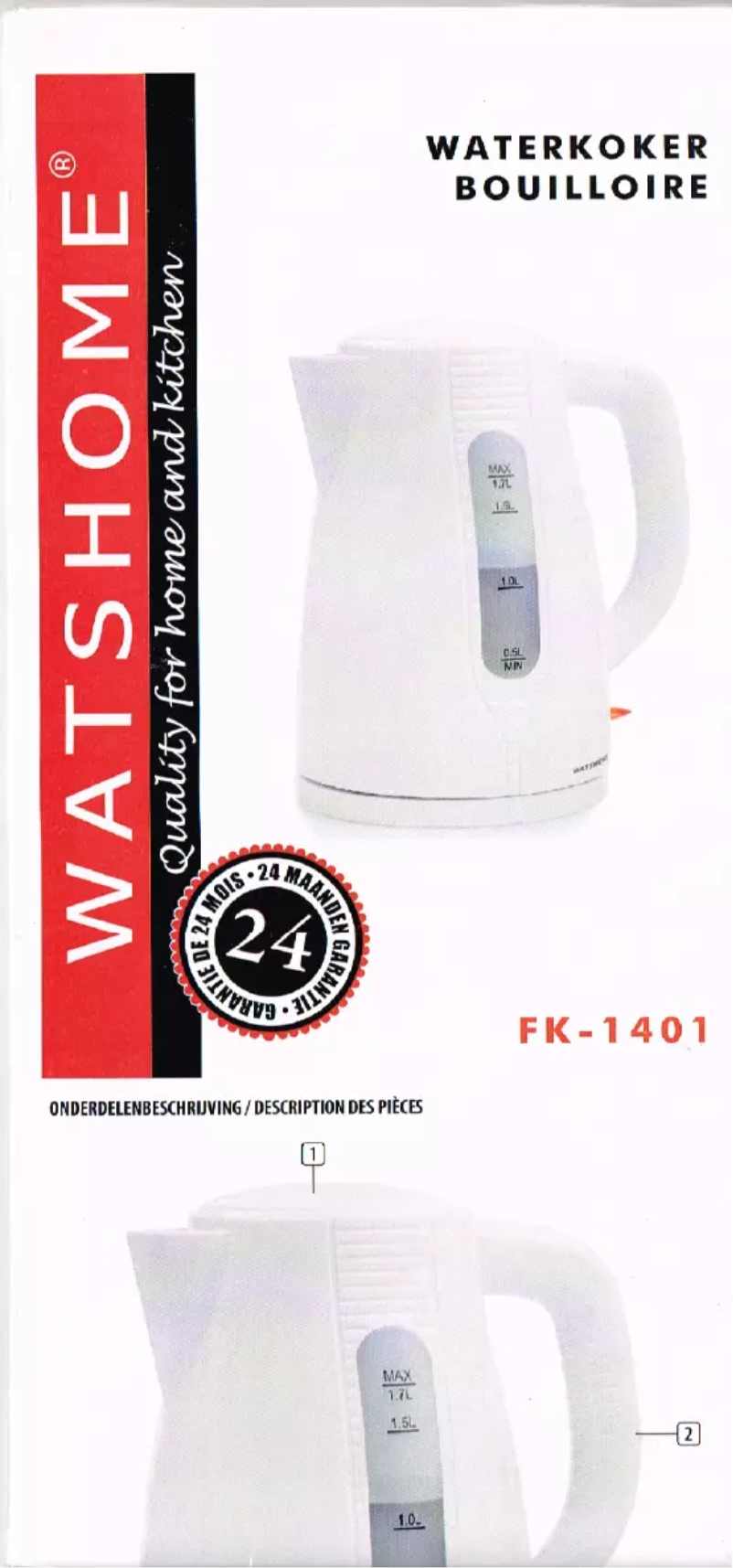 Page n°1 - Manuel utilisateur Watshome FK-1401