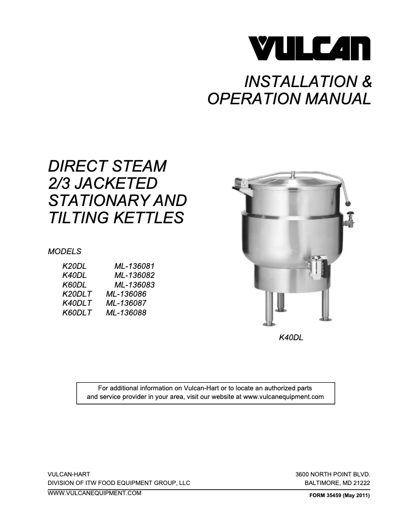 Page 1 de la notice Manuel utilisateur Vulcan K40DLT