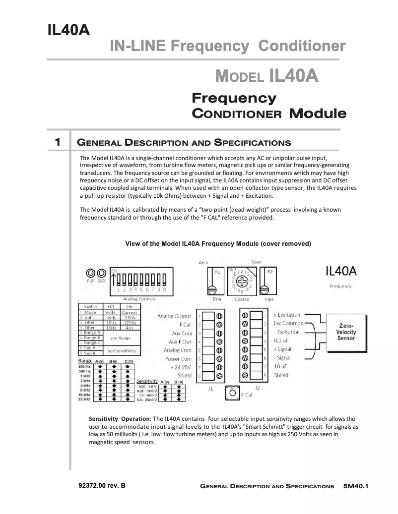 Page 1 de la notice Manuel utilisateur Daytronic IL40A