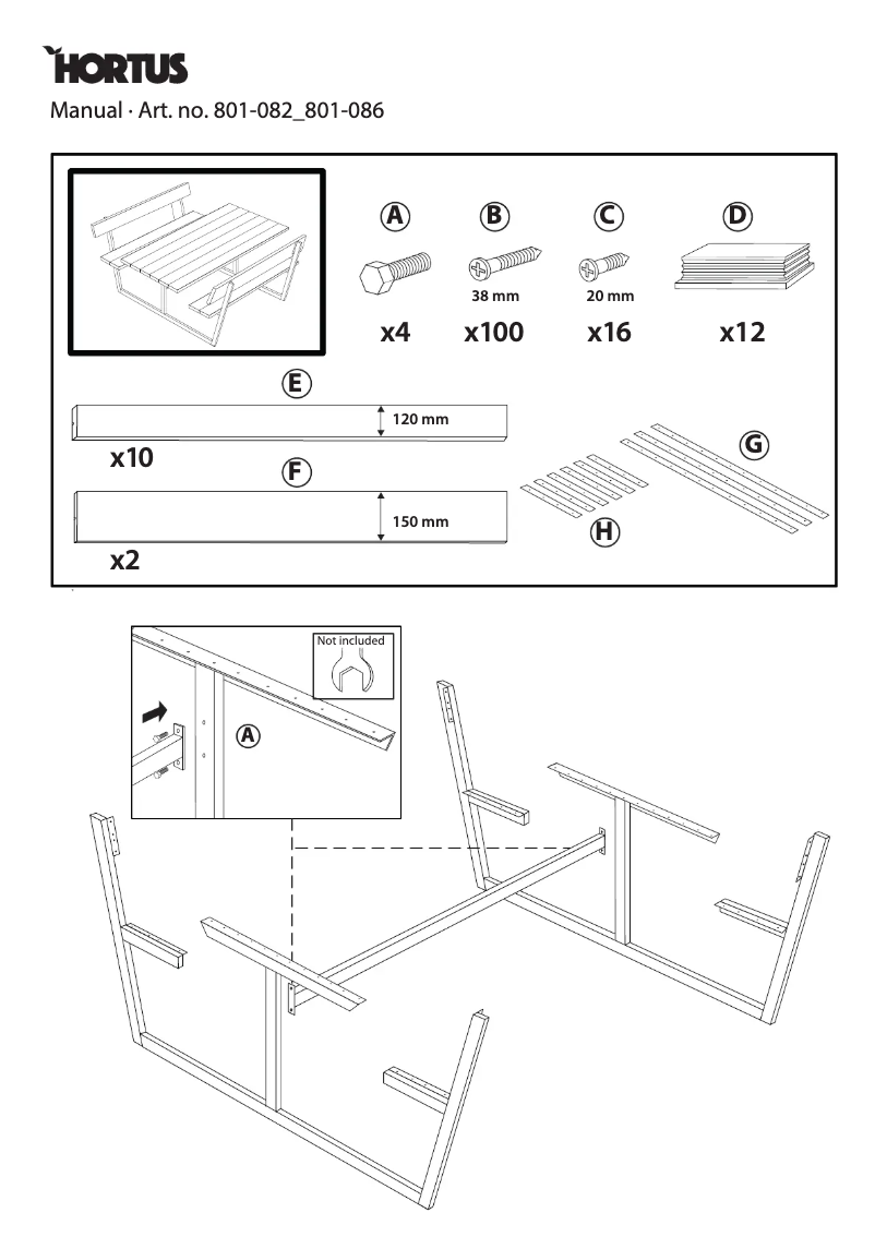 Page 1 de la notice Manuel utilisateur Hortus 801-082