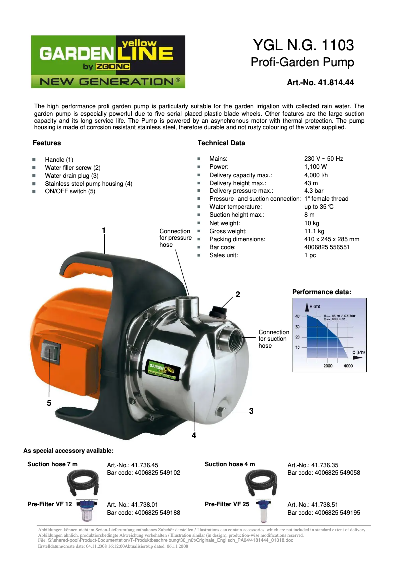 Image de la première page du manuel de l'appareil YGL N.G. 1103