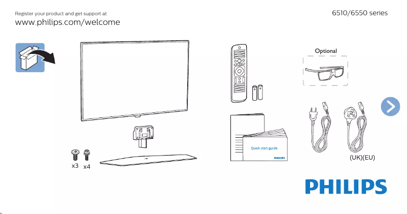 Image de la première page du manuel de l'appareil 6500 series 50PFK6580