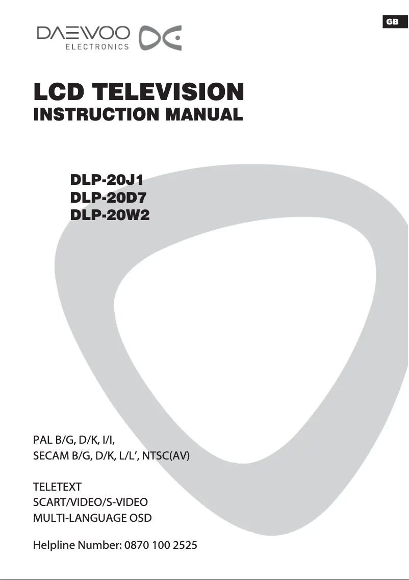 Page n°1 - Manuel utilisateur Daewoo DLP-20W2