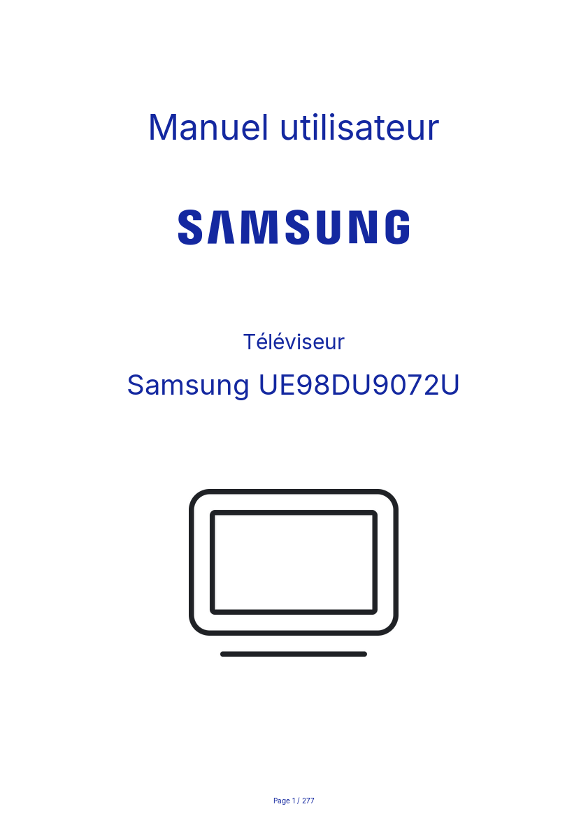 Page n°1 - Manuel utilisateur Samsung UE98DU9072U