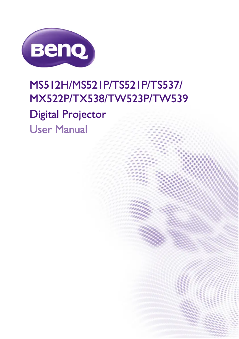 Page n°1 - Manuel utilisateur BenQ MS521P