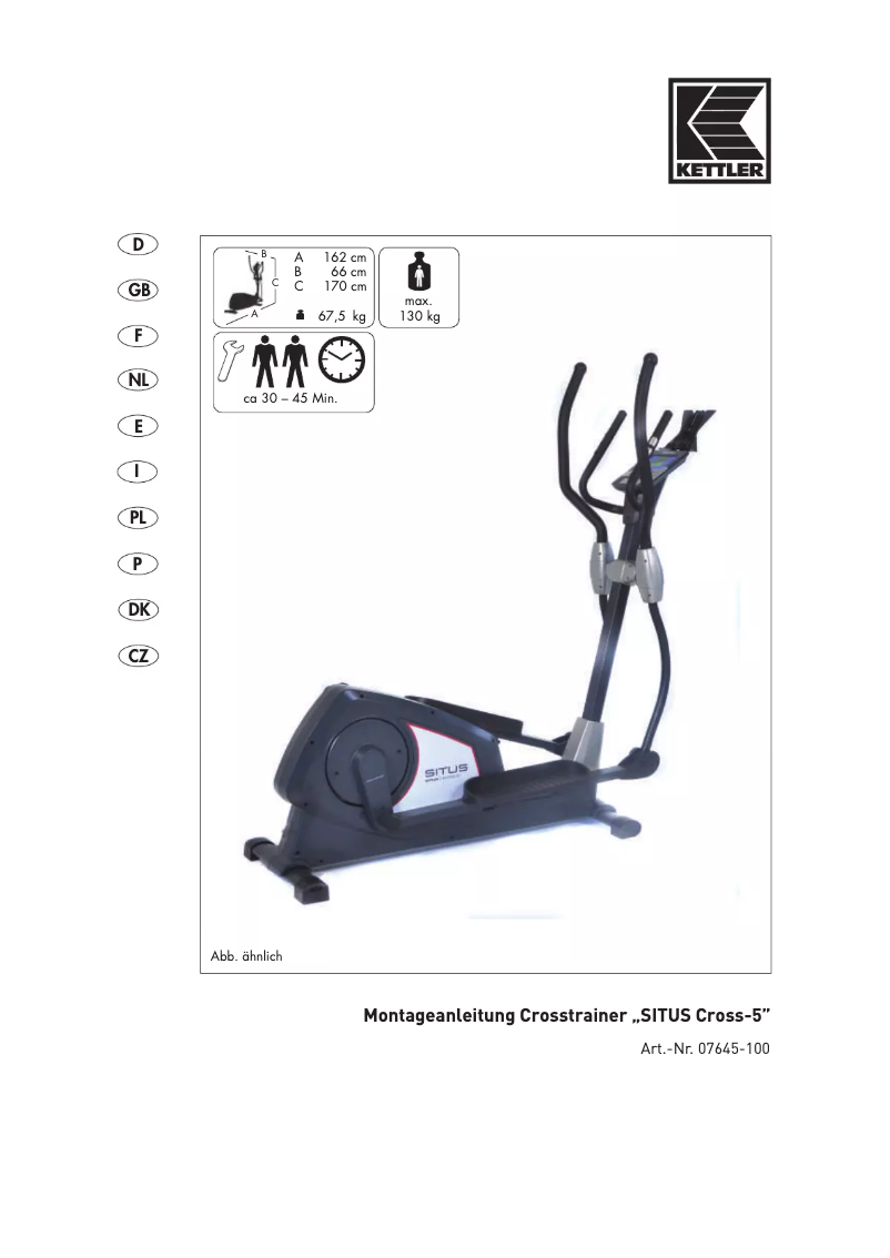 Page 1 de la notice Manuel utilisateur Kettler SITUS Cross-5
