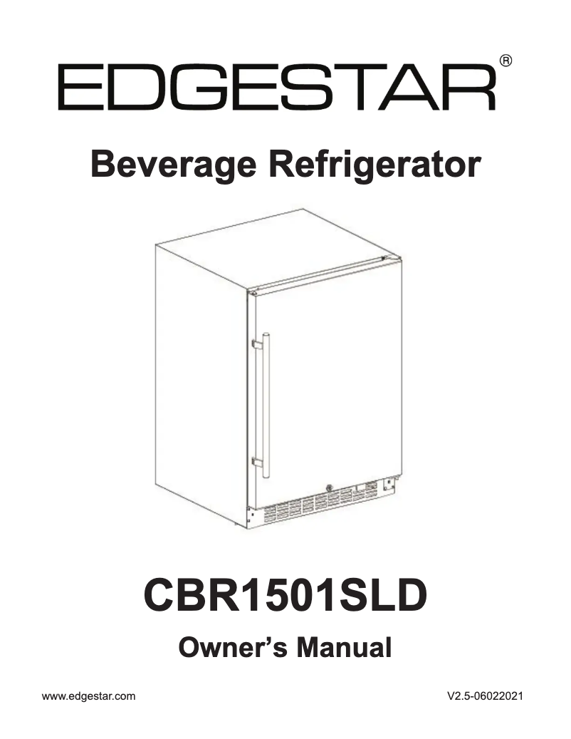 Page 1 de la notice Guide d'installation EdgeStar CBR1501SLD