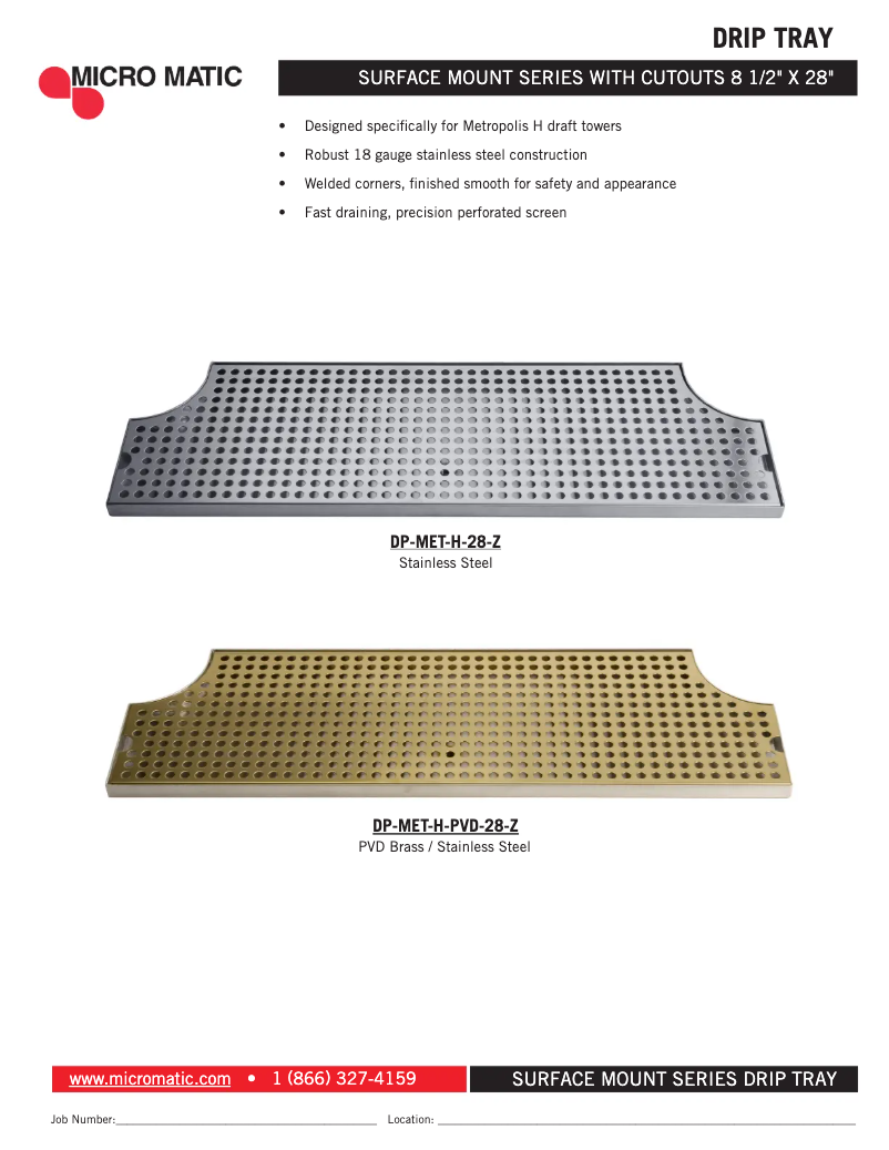 Image de la première page du manuel de l'appareil DP-MET-H-28-Z