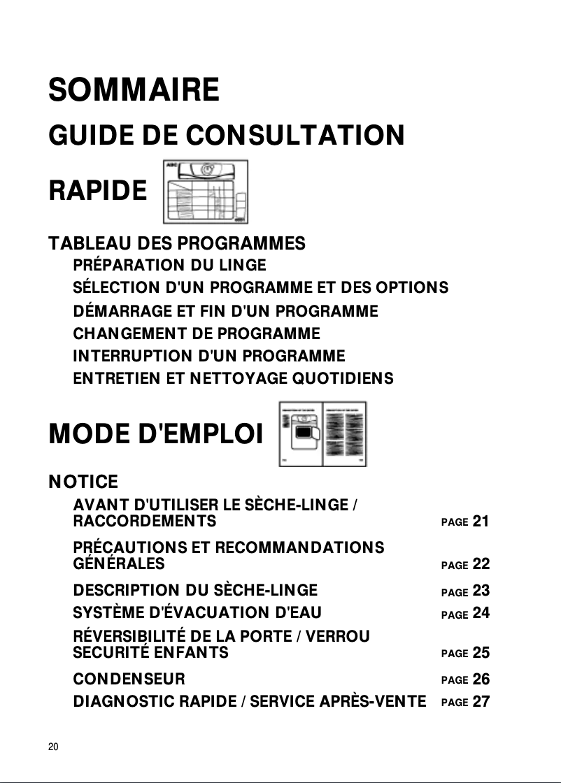 Page 1 de la notice Manuel utilisateur Whirlpool AWZ Expert C