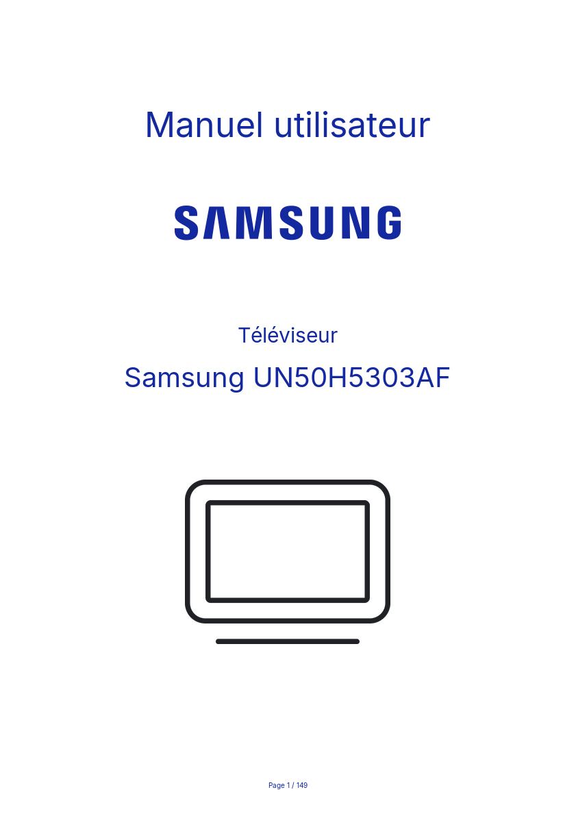 Page n°1 - Manuel utilisateur Samsung UN50H5303AF