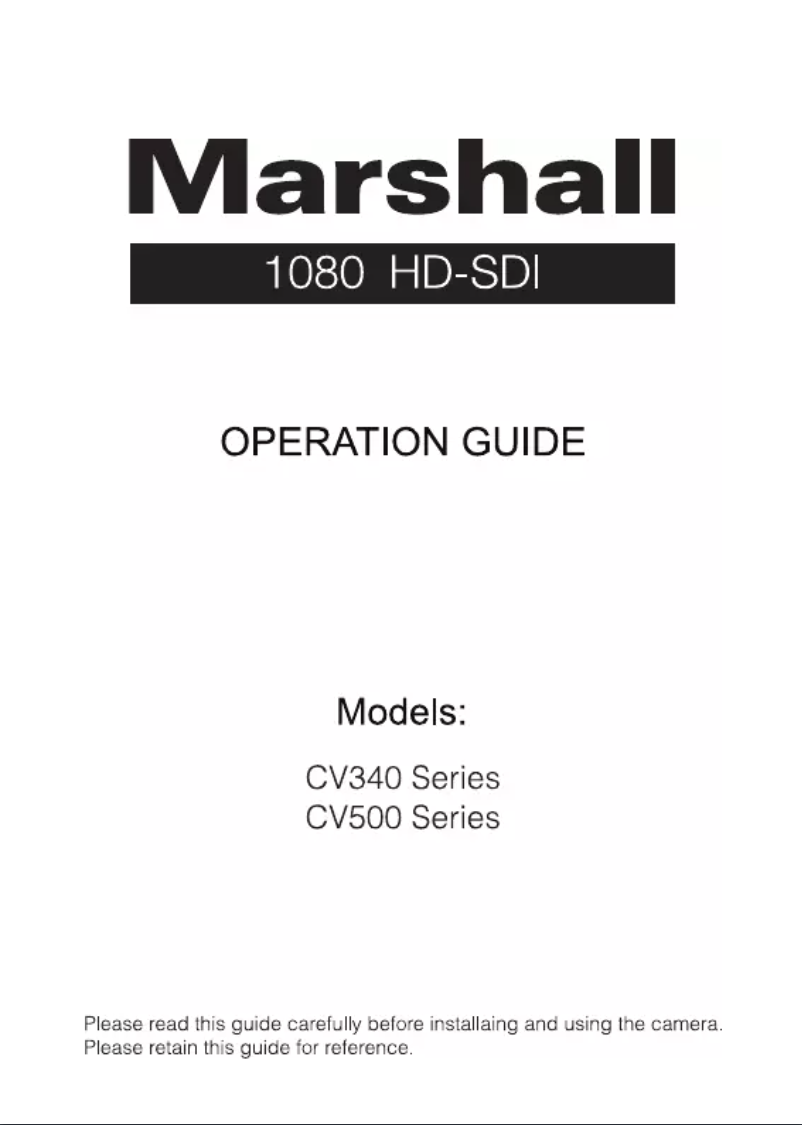 Image de la première page du manuel de l'appareil CV500-MB-2