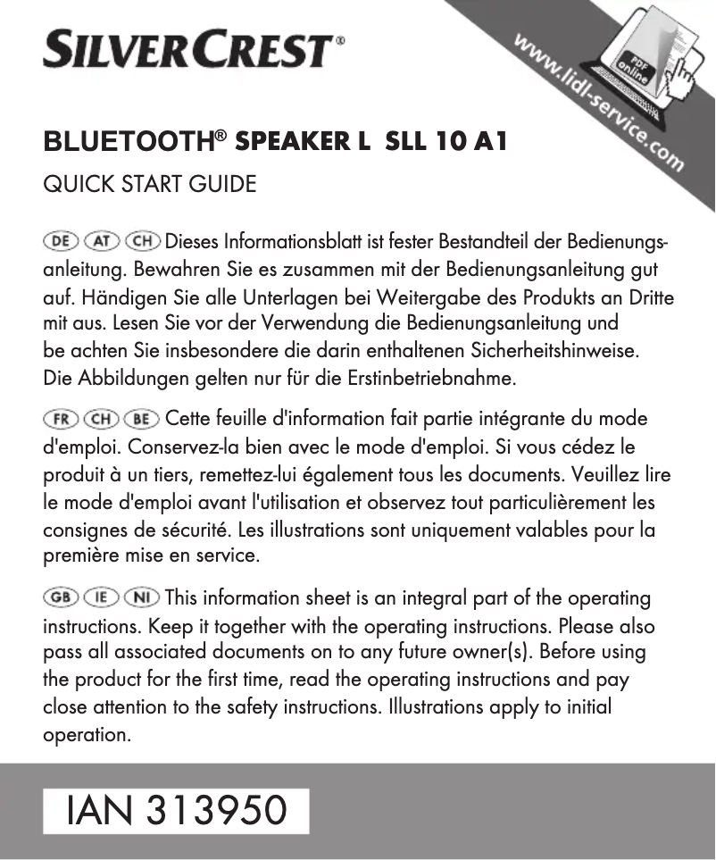 Page 1 de la notice Manuel utilisateur SilverCrest SLL 10 A1