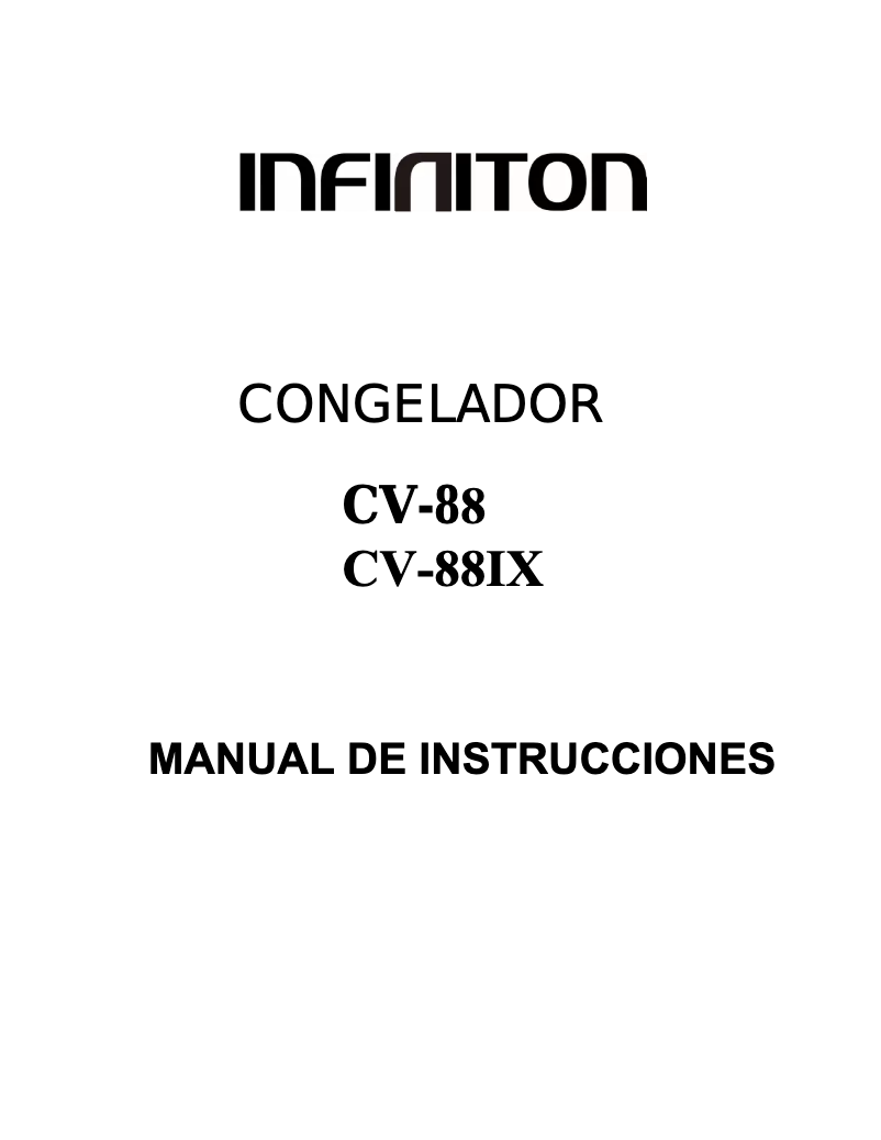 Page n°1 - Manuel utilisateur Infiniton CV-88