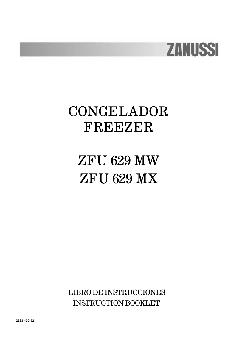 Page 1 de la notice Manuel utilisateur Zanussi ZFU 629 MX