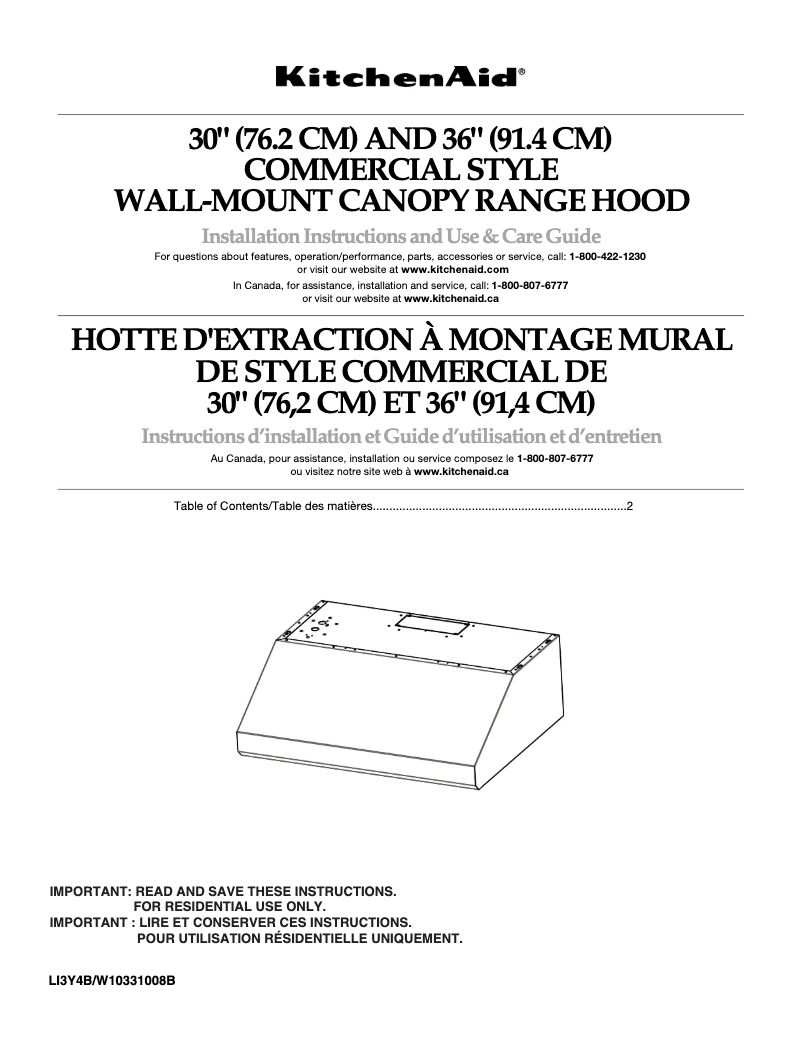 Page 1 of the manual User Manual KitchenAid KXU8030YSS