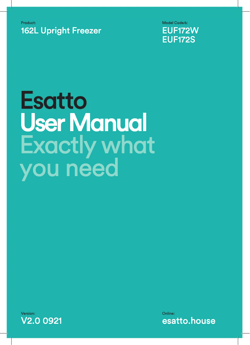 Page n°1 - Manuel utilisateur Esatto EUF172S