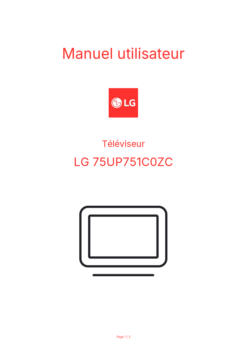 Image de la première page du manuel de l'appareil 75UP751C0ZC
