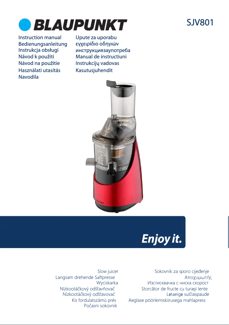 Page n°1 - Manuel utilisateur Blaupunkt SJV801