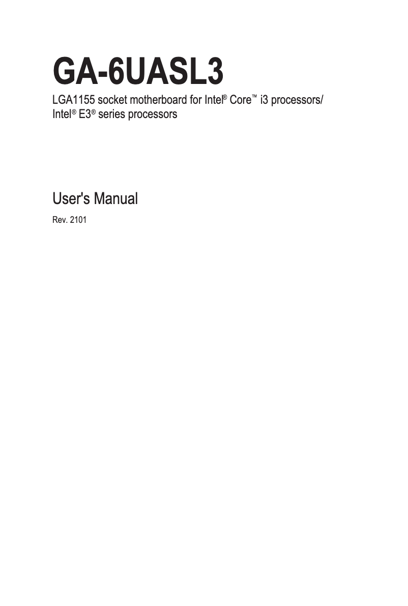 Image de la première page du manuel de l'appareil GA-6UASL3