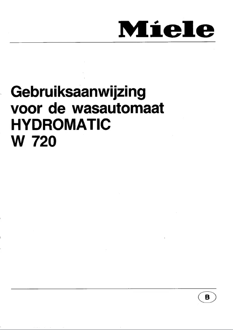 Page 1 de la notice Manuel utilisateur Miele W 720