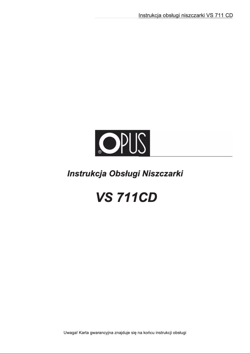 Image de la première page du manuel de l'appareil VS 711 CD